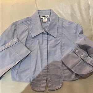 Light Blue tailored Cropped Blouse